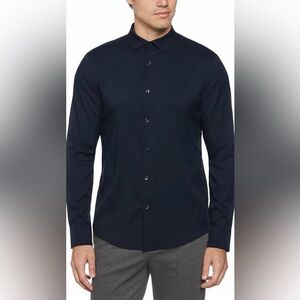 Perry Ellis Men's Navy Button Down Shirt